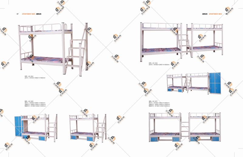 学生铁架双层床